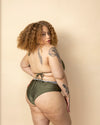 Malvada model wearing manaus two-piece swimsuit